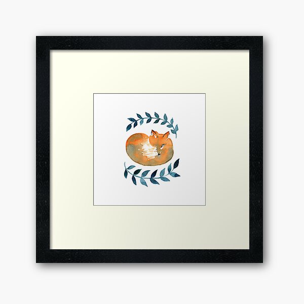 Fox in the foliage Framed Art Print