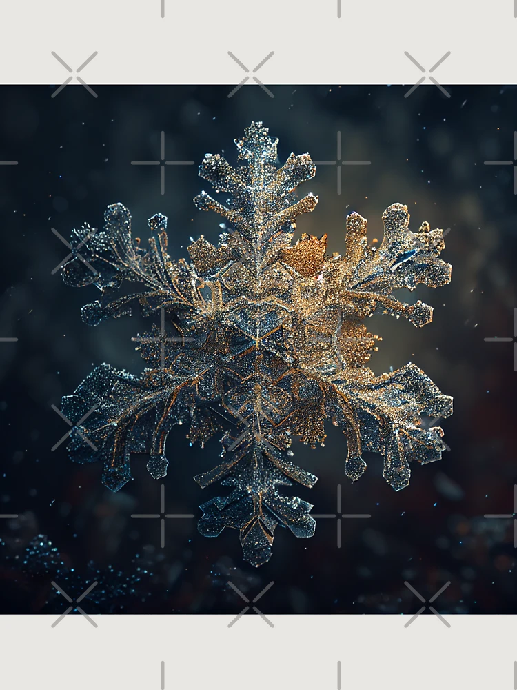 Thumbnail 6 von 6, Premium Oversized Pullover, Glittering Grit A Snowflakes Synonym Digital Painting designt und verkauft von CodeAndColors.