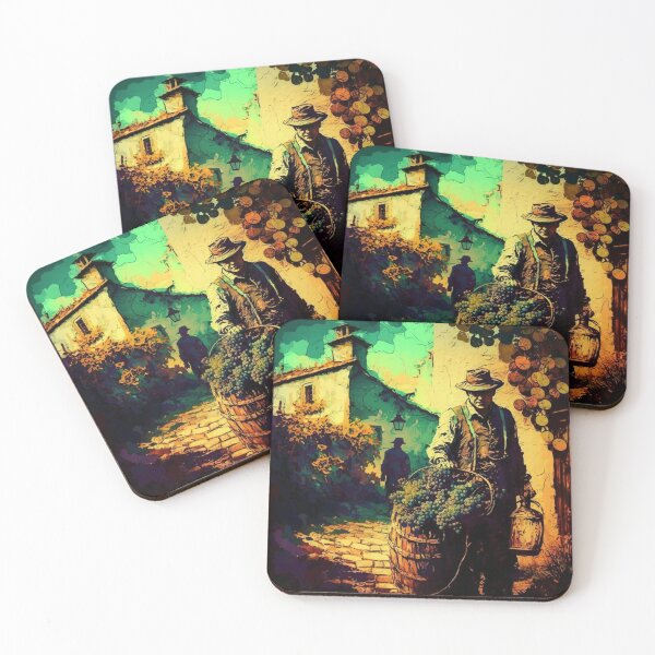 Item preview, Van Gogh Style Wine Art Grapes Harvest  designed and sold by SOMM DIGI ART .
