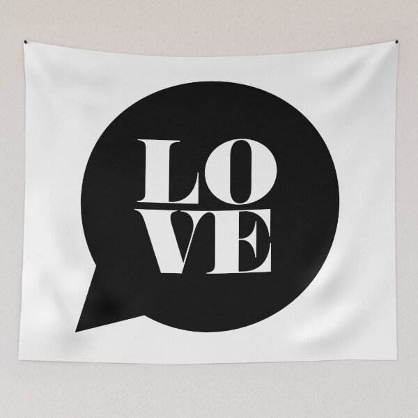 Item preview, Black Love Speech Bubble Typography Print designed and sold by KeikoPrints.