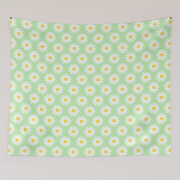 Item preview, Daisy Flowers Pattern on Green Background designed and sold by WonderLang.