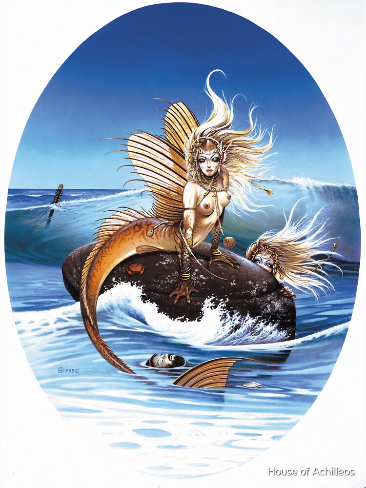 Thumbnail 3 of 3, Sticker, The Siren's Remorse by Chris Achilleos designed and sold by House of Achilleos.