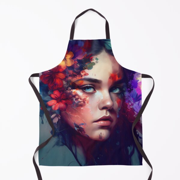 Item preview, A Captivating Portrait: A Vivid Watercolor of a Beautiful Girl with Flowers in Her Hair designed and sold by PosterManiaRo.