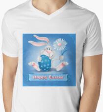 Cool Blue Happy Easter Men's V-Neck T-Shirt