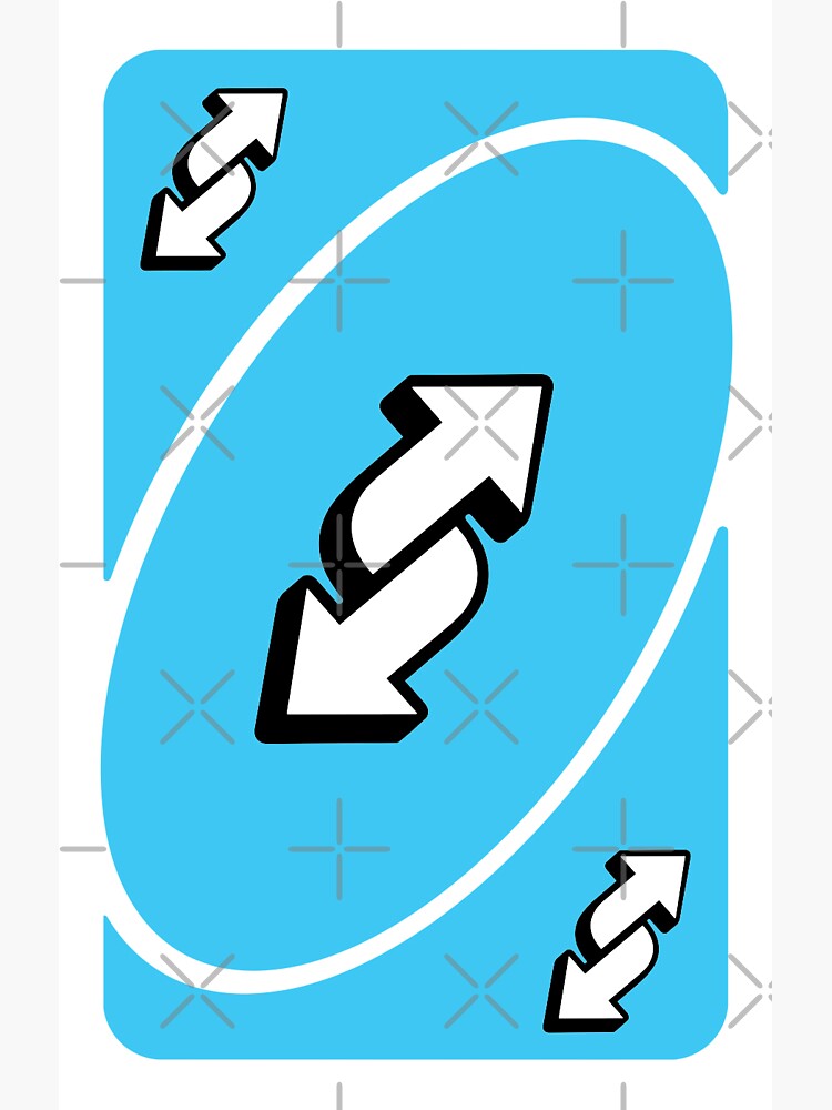 Blue Uno Reverse Card Sticker for Sale by SnotDesigns