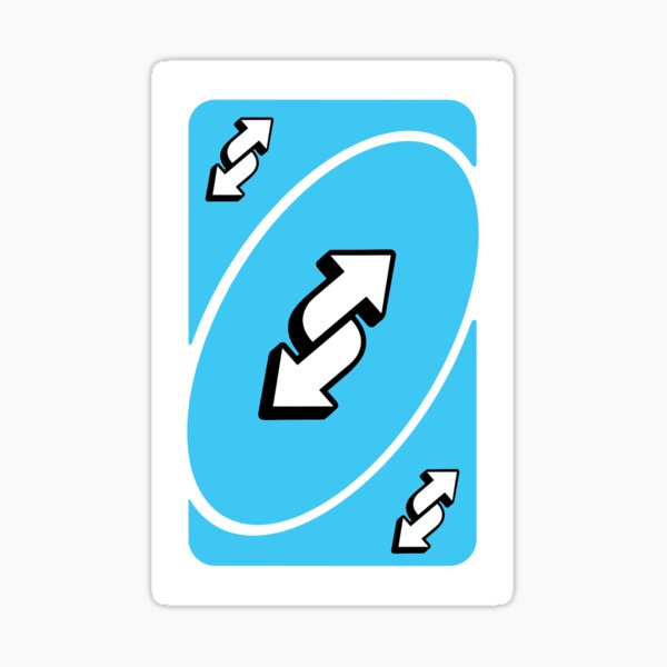 Uno Reverse Card Sticker for Sale by cherrybombrb