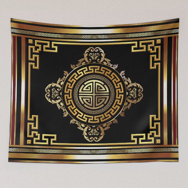 Item preview, Greek Key Large Black and Gold designed and sold by Yiorgos Designs.