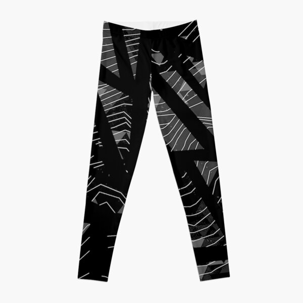 Contour Lines Graphic Double Brushed Leggings Charcoal - S/M