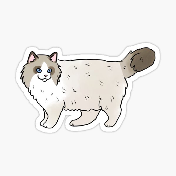 Item preview, Ragdoll cute cat illustration  designed and sold by Yarafantasyart.