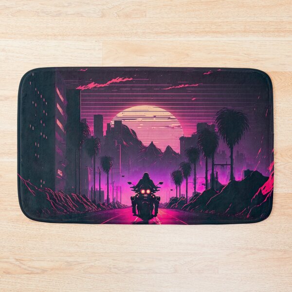Item preview, Lonely Biker Riding Into The Synthwave Sunset designed and sold by Nightarcade.