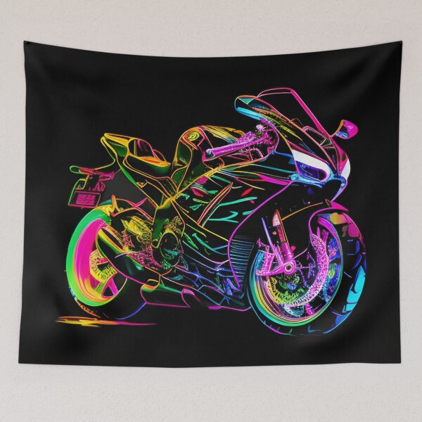Item preview, Cyberpunk Neon Futuristic Superbike designed and sold by beluxe.