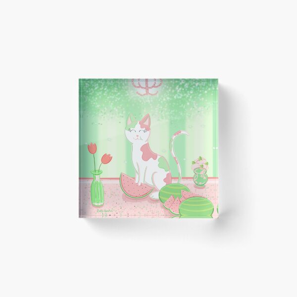 Item preview, Watermelon Cat designed and sold by DancingFoxArt.