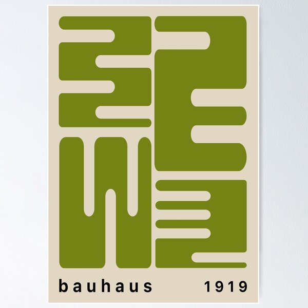 Item preview, Green Geometric Bauhaus Poster designed and sold by NicolJay.