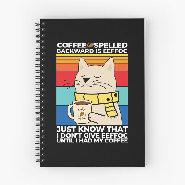 Item preview, Coffee Spelled Backwards Is Eeffoc Cat Drinking Retro designed and sold by HM-TeePlanet.
