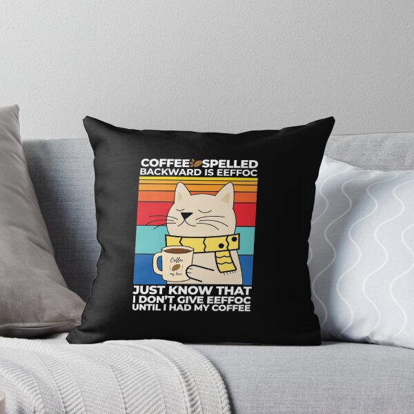 Item preview, Coffee Spelled Backwards Is Eeffoc Cat Drinking Retro designed and sold by HM-TeePlanet.