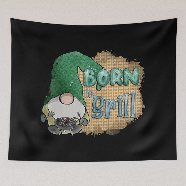Item preview, Born to Grill: Watercolor Gnome at the BBQ designed and sold by CharlieCreates.