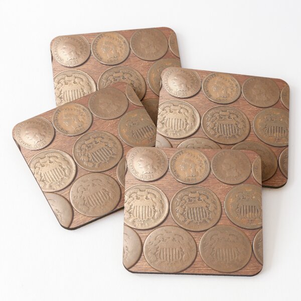 Item preview, 5 Indian Cents & 7 Two Cents designed and sold by coinsxcrochet.