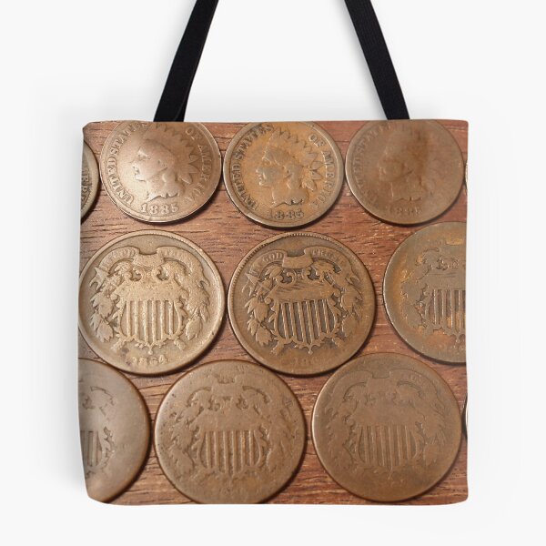 Item preview, 5 Indian Cents & 7 Two Cents designed and sold by coinsxcrochet.