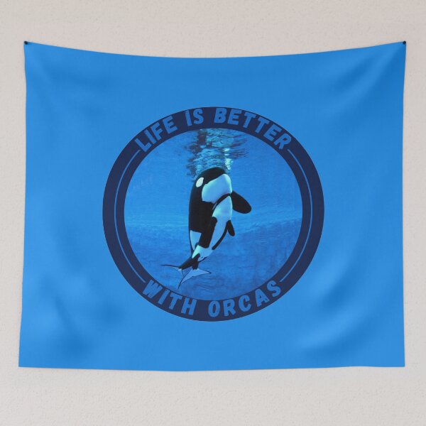 Item preview, Life Is Better With Orcas , new logo design designed and sold by Robo-toons.