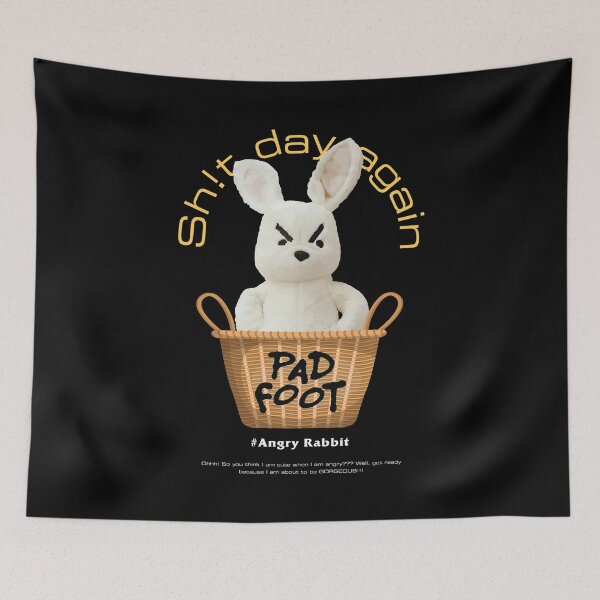 Item preview, Funny angry rabbit in the basket - Padfoot designed and sold by stripedcarpet.