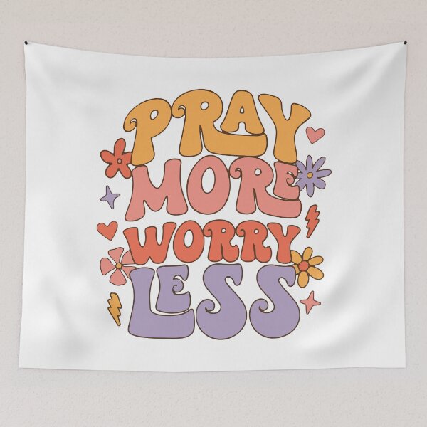 Item preview, Pray More Worry Less, Inspirational Quote designed and sold by printify.