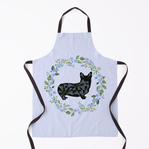Item preview, Corgi Silhouette with Spring Wildflower Wreath designed and sold by SeasonalDogs.