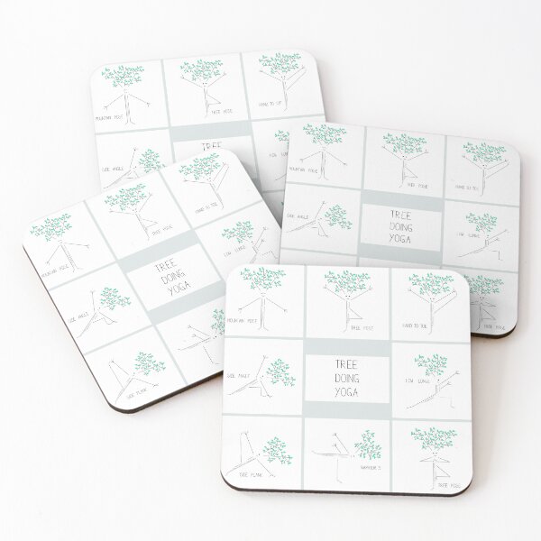 Item preview, Yoga sequences illustration with tree character designed and sold by SooperYela.