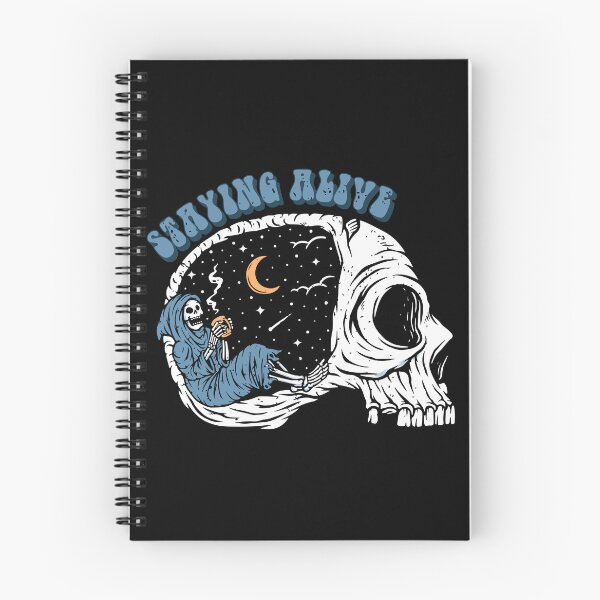 Item preview, Staying Alive - Retro Skeleton Taking a Coffee Break Under the Moonlight designed and sold by printify.