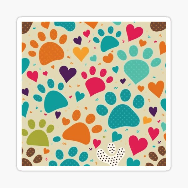 Item preview, Colorful Abstract Paw Print Dog Food Water Bowl Design designed and sold by Kplayzz2009.