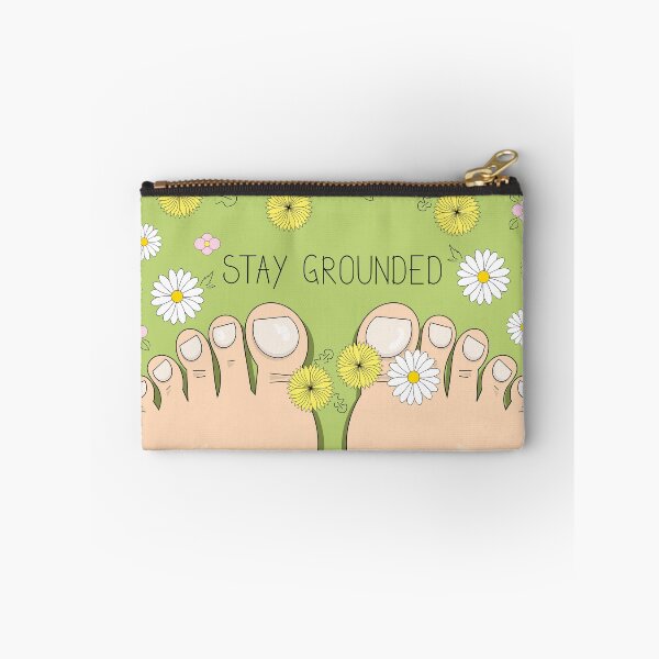 Item preview, Stay grounded inspirational quote with top view on barefoot  designed and sold by SooperYela.