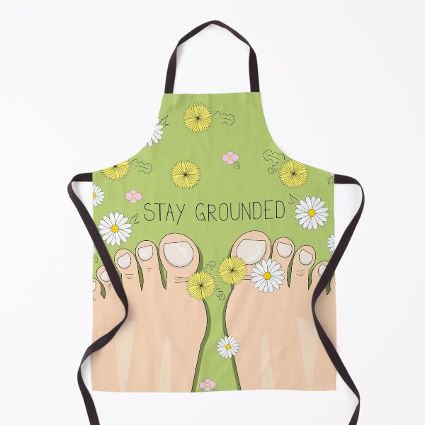 Item preview, Stay grounded inspirational quote with top view on barefoot  designed and sold by SooperYela.