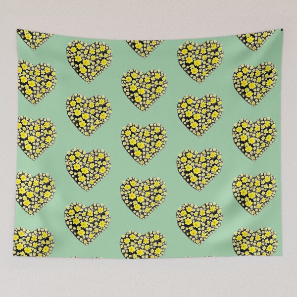 Artikelvorschau, Yellow Flowers Heart entworfen und verkauft von Digiheart.