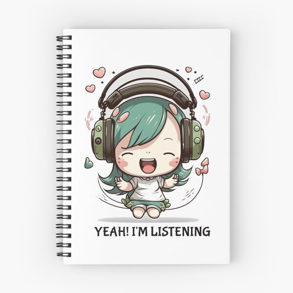 Item preview, Kawaii Wearing Headphones designed and sold by AdrianShirt.