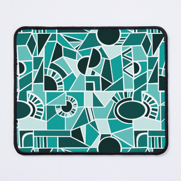 Artikelvorschau, Peacock Green Quirky Shaped Geometric Patterns entworfen und verkauft von SemDesigns1.