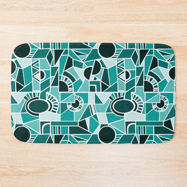 Artikelvorschau, Peacock Green Quirky Shaped Geometric Patterns entworfen und verkauft von SemDesigns1.