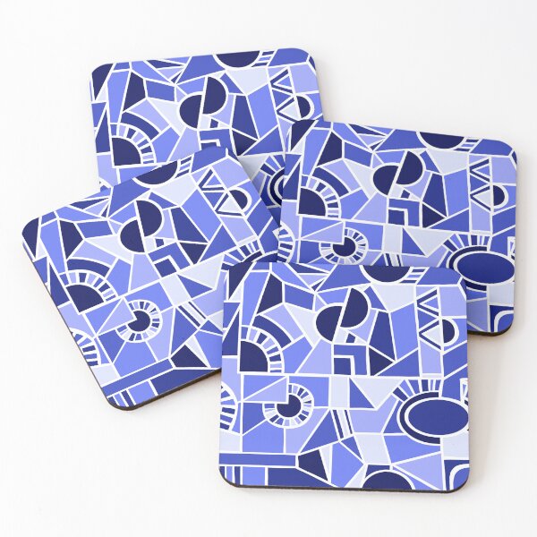 Artikelvorschau, Blue Quirky Shaped Geometric Patterns entworfen und verkauft von SemDesigns1.