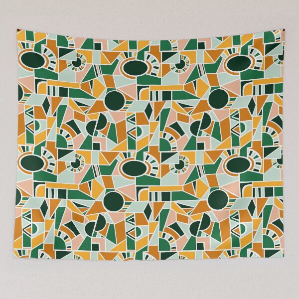 Artikelvorschau, Autumn - Green, Orange and Yellow Quirky Shaped Geometric Patterns entworfen und verkauft von SemDesigns1.