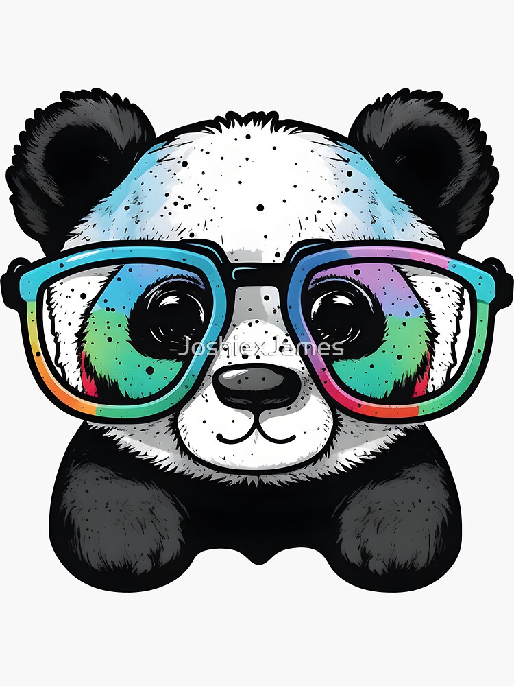 Premium Vector  Cute panda bear with glasses illustration.