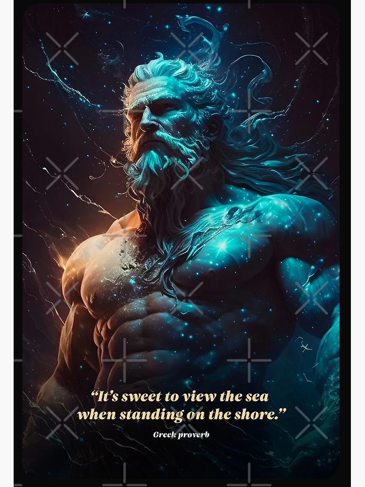 Poseidon greek god with proverb