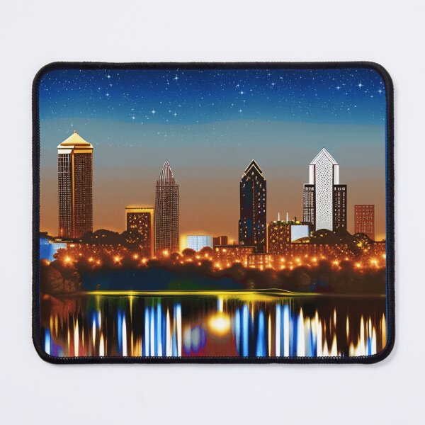 Item preview, Atlanta Skyline by Night with Reflections designed and sold by Marymarice.