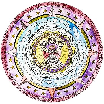 Artwork thumbnail, Angel Mandala with Stars by heartsake