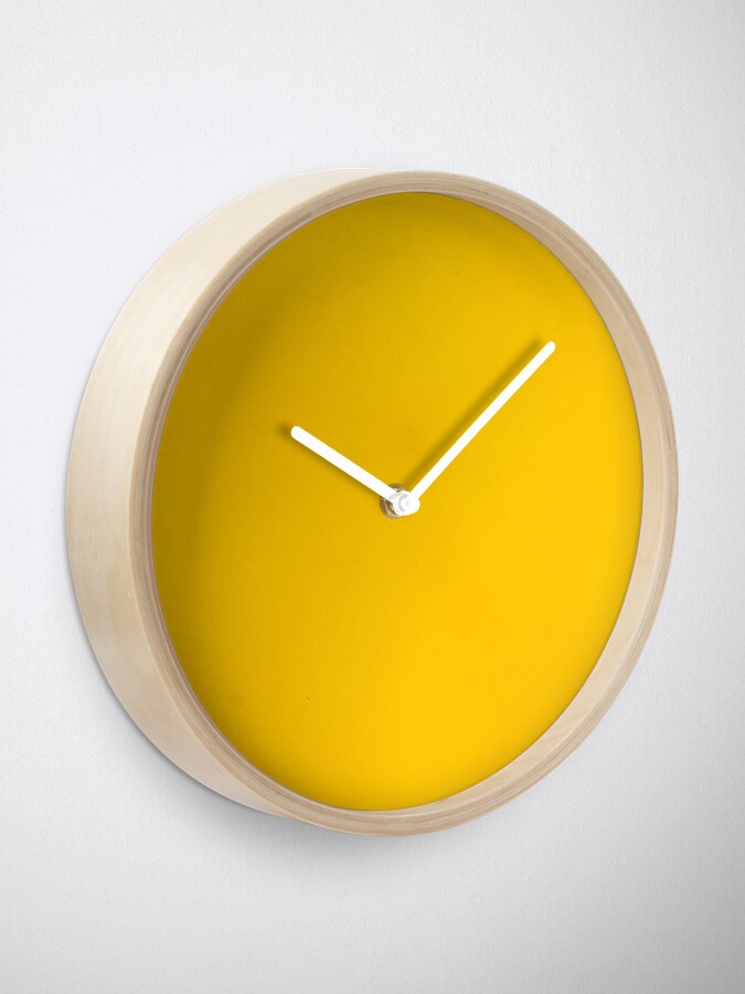 Alternate view of Yellow leather Clock