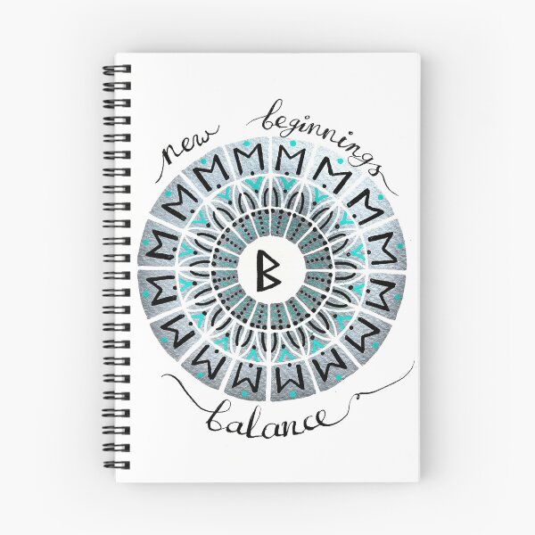 Item preview, Watercolor mandala with viking runes new beginnings and balance//calligraphy//lettering designed and sold by idolizeyou.