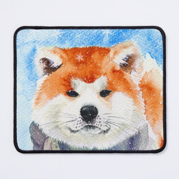 Item preview, Cute akita inu dog in scarf designed and sold by MaryWatercolor.