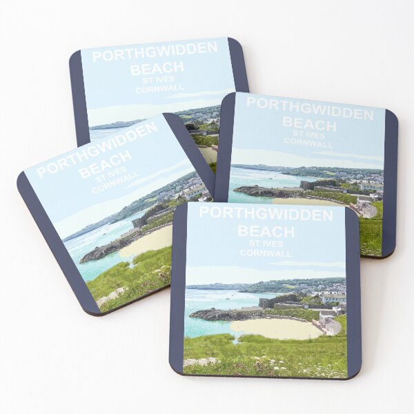 Item preview, Porthgwidden Beach St Ives Cornwall. Cornish gift. Travel poster designed and sold by BarbaraGlebska.