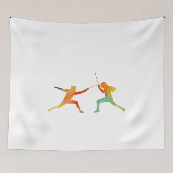 Item preview, Fencer Duel Watercolor designed and sold by ProtonProject.
