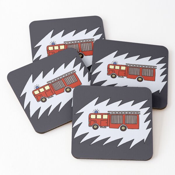 Item preview, Fire engine car blue designed and sold by SketchZeit.