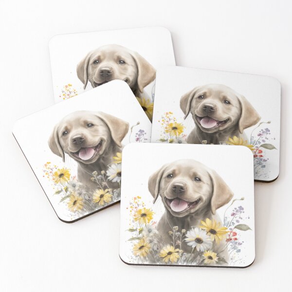 Item preview, Happy Baby Labrador with Flowers designed and sold by Barnissim.
