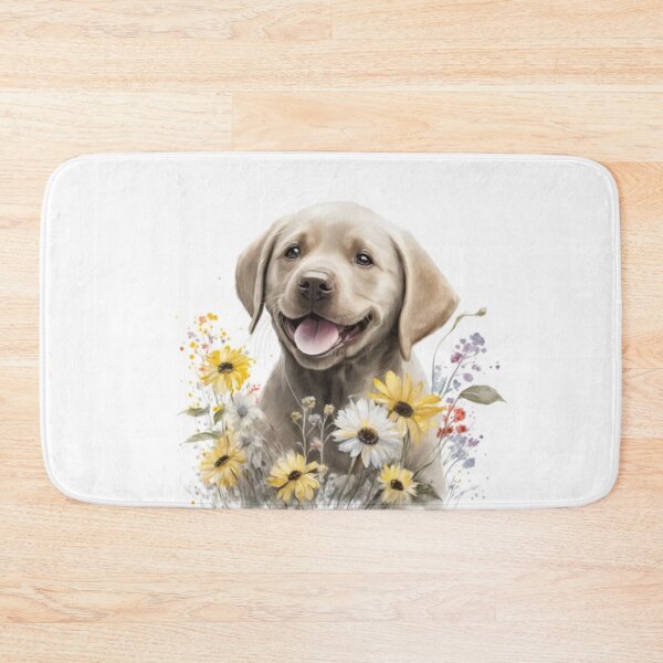 Item preview, Happy Baby Labrador with Flowers designed and sold by Barnissim.