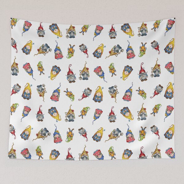 Item preview, Garden gnomes pattern for gardening lover gift funny designed and sold by Top-Bot.